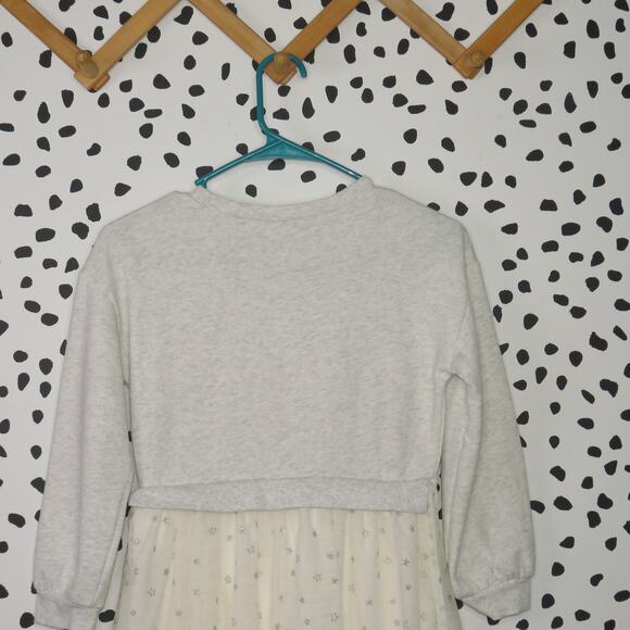 Carter’s Gray Sweatshirt Star Tulle Girls Dress - Picture 4 of 7